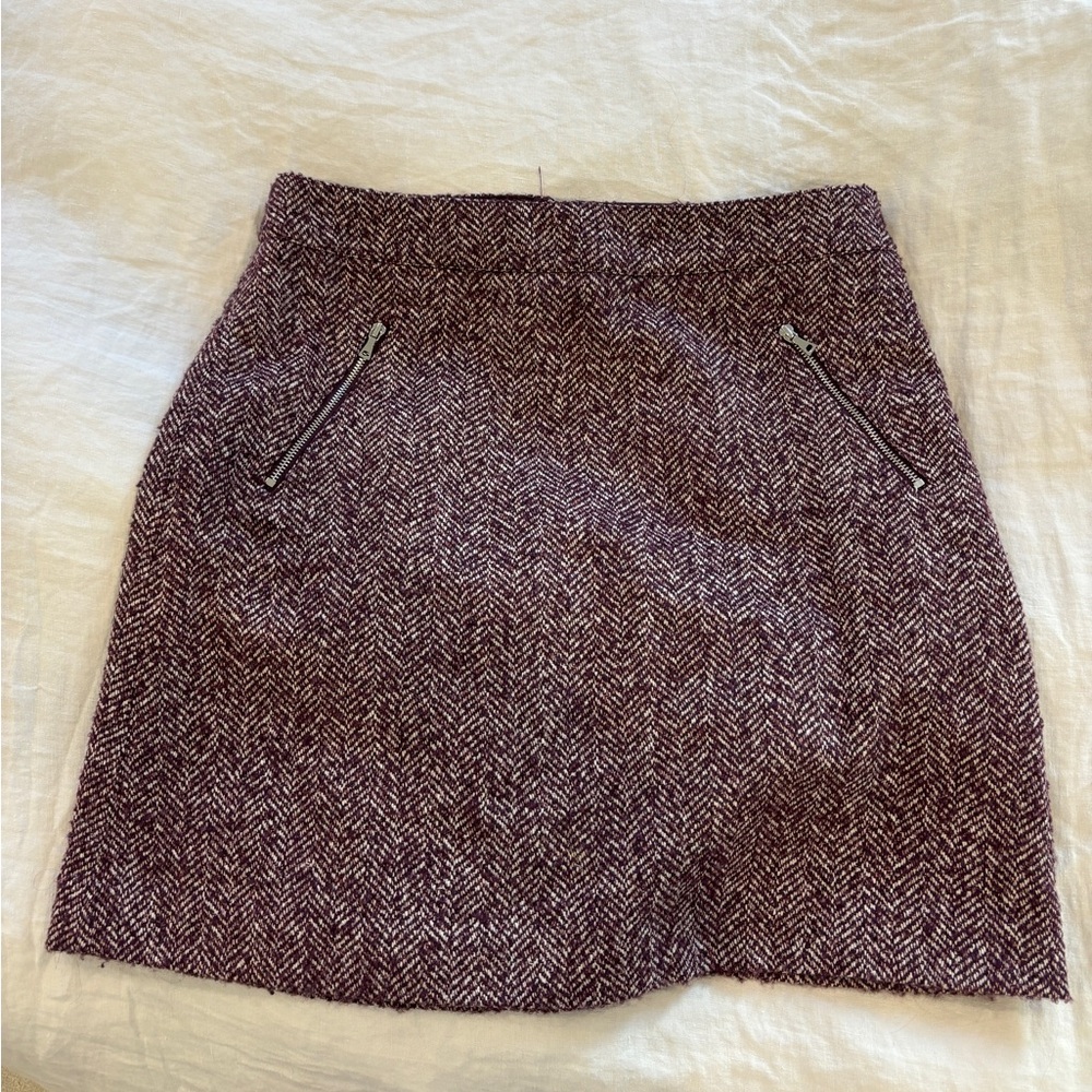 LOFT Red Mini Pencil Skirt